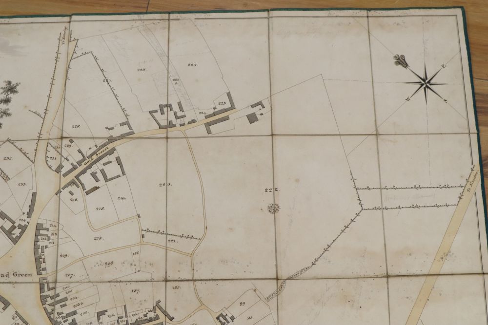 A leather cased plan of Wellingborough, dated 1803